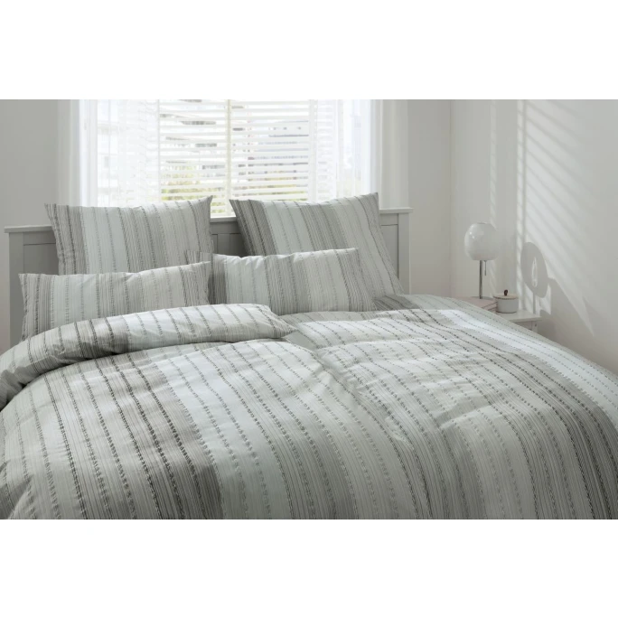 Elegante Swansea Bettwäsche Aus Web-Seersucker - 135x200 / 40x80 Cm - Silbergrau 4 Elegante Swansea Bettwäsche Aus Web-Seersucker - 135x200 / 40x80 Cm - Silbergrau – Bild 2