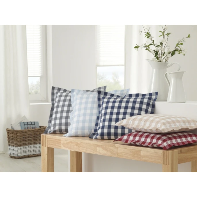 Elegante Quadro Bettwäsche Aus Web-Perkal - 155x200 / 80x80 Cm - Marine 4 Elegante Quadro Bettwäsche Aus Web-Perkal - 155x200 / 80x80 Cm - Marine – Bild 2