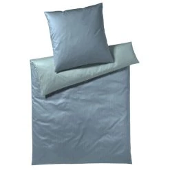 Elegante Perfect Jersey Bettwäsche-Set - 155x220 / 80x80 Cm - Misty Blue