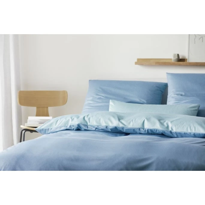 Elegante Perfect Jersey Bettwäsche-Set - 155x220 / 80x80 Cm - Misty Blue 4 Elegante Perfect Jersey Bettwäsche-Set - 155x220 / 80x80 Cm - Misty Blue – Bild 2