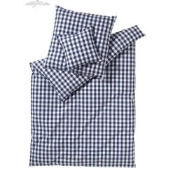 Elegante Quadro Perkal-Bettwäsche - 135x200 / 80x80 Cm - Blau