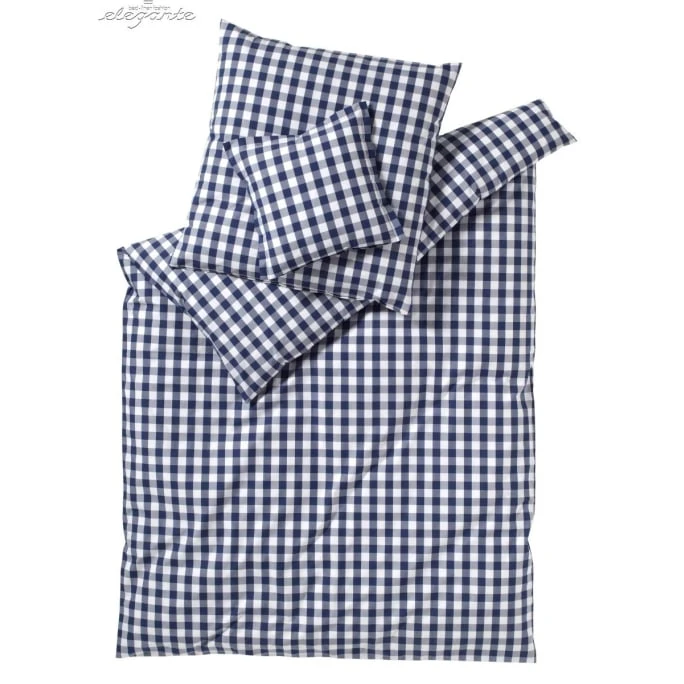 Elegante Quadro Perkal-Bettwäsche - 135x200 / 80x80 Cm - Blau 3 Elegante Quadro Perkal-Bettwäsche - 135x200 / 80x80 Cm - Blau