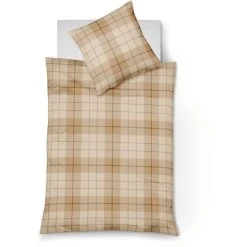 Fleuresse Lech Bettwäsche-Set Aus Flanell - 135x200 / 80x80 Cm - Karamell