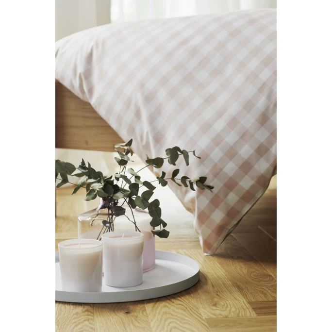 Elegante Quadro Perkal Bettwäsche-Set - 135x200 / 80x80 Cm - Puder 4 Elegante Quadro Perkal Bettwäsche-Set - 135x200 / 80x80 Cm - Puder – Bild 2