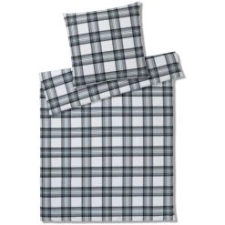 Elegante Westminster Bettwäsche-Set Aus Soft-Flanell - 135x200 / 80x80 Cm - Smoke-blue