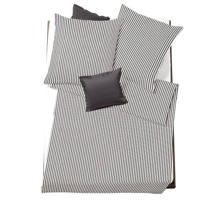 Fleuresse Rio Bettwäsche-Garnitur - 155x220 / 80x80 Cm - Anthrazit 3 Fleuresse Rio Bettwäsche-Garnitur - 155x220 / 80x80 Cm - Anthrazit