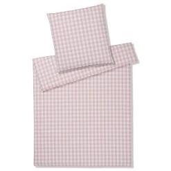 Elegante Quadro Bettwäsche Aus Web-Perkal - 135x200 / 40x80 Cm - Puder