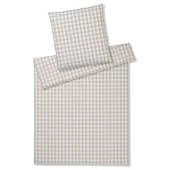 Elegante Quadro Bettwäsche Aus Web-Perkal - 135x200 / 40x80 Cm - Clay