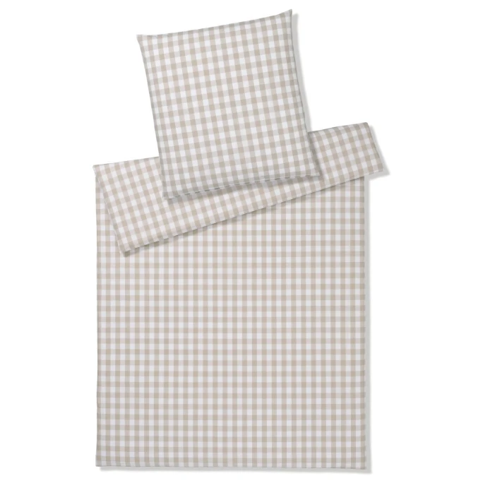 Elegante Quadro Bettwäsche Aus Web-Perkal - 135x200 / 40x80 Cm - Clay 3 Elegante Quadro Bettwäsche Aus Web-Perkal - 135x200 / 40x80 Cm - Clay