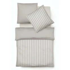 Fleuresse Porto Bettwäsche-Set Mit Wende-Optik - 135x200 / 80x80 Cm - Light Grey