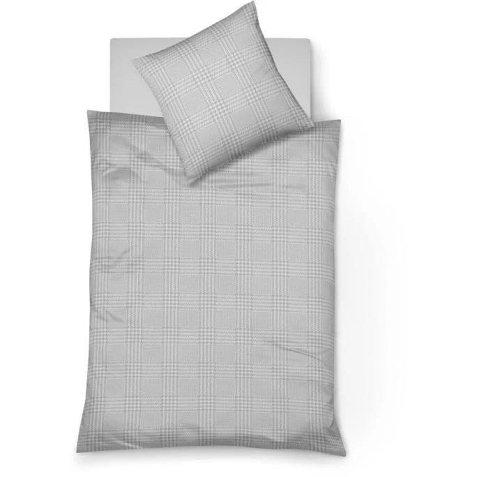 Fleuresse Zürich Damast Bettwäsche-Garnitur - 135x200 / 80x80 Cm - Melange-silber 3 Fleuresse Zürich Damast Bettwäsche-Garnitur - 135x200 / 80x80 Cm - Melange-silber