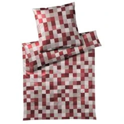 JOOP! Mosaic Bettwäsche Aus Mako-Satin - 155x220 / 80x80 Cm - Ruby
