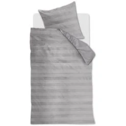 At Home Soft Shine Bettwäsche-Set - 135x200 / 80x80 Cm - Hellgrau