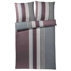 JOOP! Cornflower Stripes Bettwäsche Aus Mako-Satin - 155x220 / 80x80 Cm - Deep Wine
