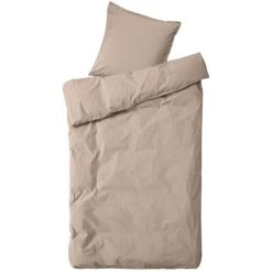 ByNORD Dagny Bio Bettwäsche-Set Aus Perkal - 135x200 / 80x80 Cm - Straw White Bark