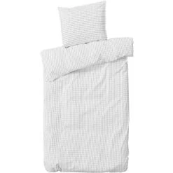 ByNORD Erika Bio Bettwäsche-Set Aus Perkal - 135x200 / 80x80 Cm - Snow White Coal