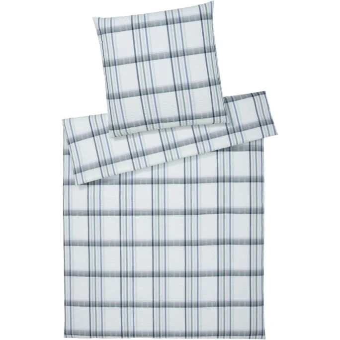 Elegante Samsö Bettwäsche-Set Aus Web-Seersucker - 135x200 / 80x80 Cm - Aqua 3 Elegante Samsö Bettwäsche-Set Aus Web-Seersucker - 135x200 / 80x80 Cm - Aqua