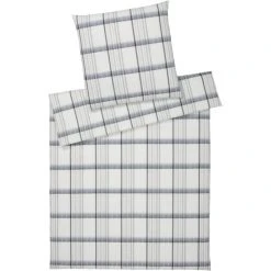 Elegante Samsö Bettwäsche-Set Aus Web-Seersucker - 135x200 / 40x80 Cm - Grau-sand