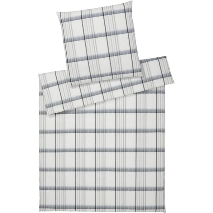 Elegante Samsö Bettwäsche-Set Aus Web-Seersucker - 135x200 / 40x80 Cm - Grau-sand 3 Elegante Samsö Bettwäsche-Set Aus Web-Seersucker - 135x200 / 40x80 Cm - Grau-sand