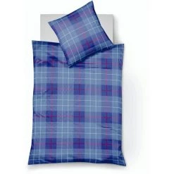 Fleuresse Lech Bettwäsche-Set Aus Flanell - 155x200 / 80x80 Cm - Blau