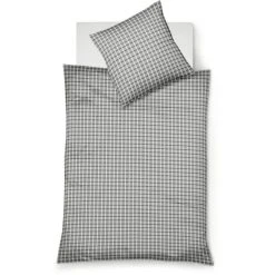 Fleuresse Rio Bettwäsche-Set Aus Seersucker - 155x200 / 80x80 Cm - Anthrazit