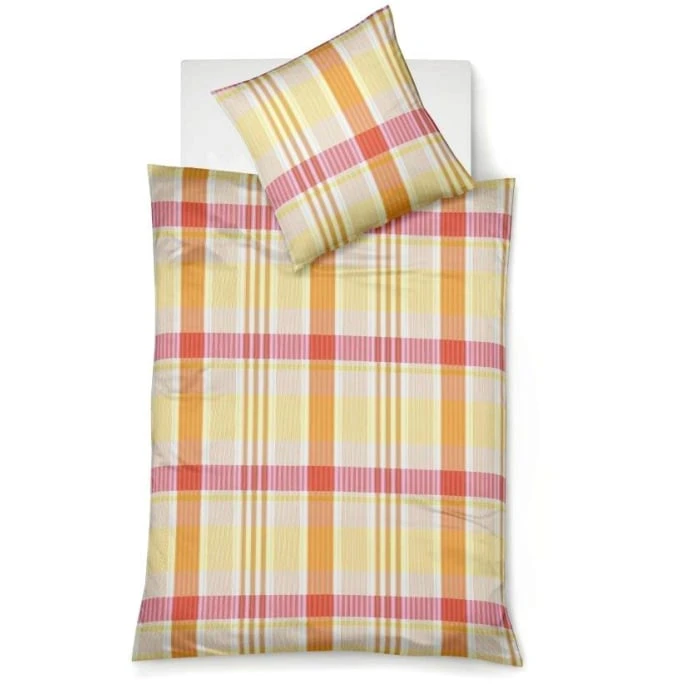 Fleuresse Rio Bettwäsche-Set Aus Seersucker - 135x200 / 80x80 Cm - Orange 3 Fleuresse Rio Bettwäsche-Set Aus Seersucker - 135x200 / 80x80 Cm - Orange