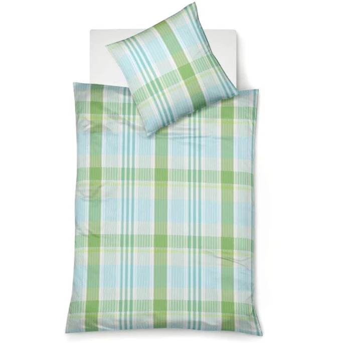 Fleuresse Rio Bettwäsche-Set Aus Seersucker - 135x200 / 80x80 Cm - Grün 3 Fleuresse Rio Bettwäsche-Set Aus Seersucker - 135x200 / 80x80 Cm - Grün