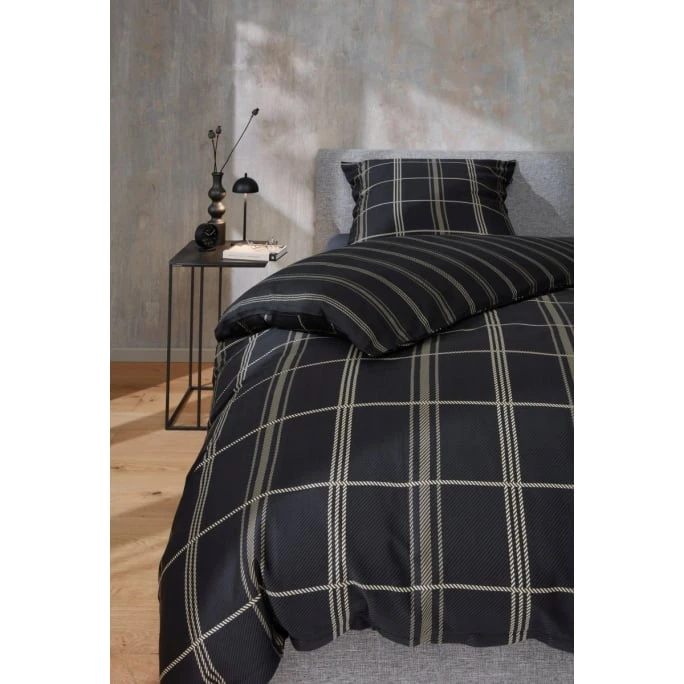 Musterring Square Bettwäsche-Set Aus Satin - 155x220 / 80x80 Cm - Schwarz 4 Musterring Square Bettwäsche-Set Aus Satin - 155x220 / 80x80 Cm - Schwarz – Bild 2