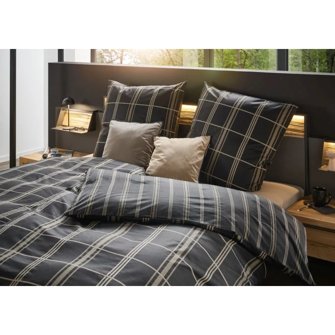 Musterring Square Bettwäsche-Set Aus Satin - 155x220 / 80x80 Cm - Schwarz 5 Musterring Square Bettwäsche-Set Aus Satin - 155x220 / 80x80 Cm - Schwarz – Bild 3