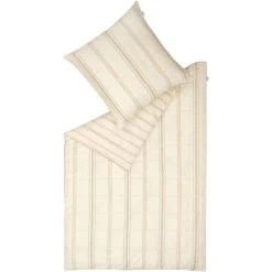 Musterring Square Bettwäsche-Set Aus Satin - 135x200 / 80x80 Cm - Beige