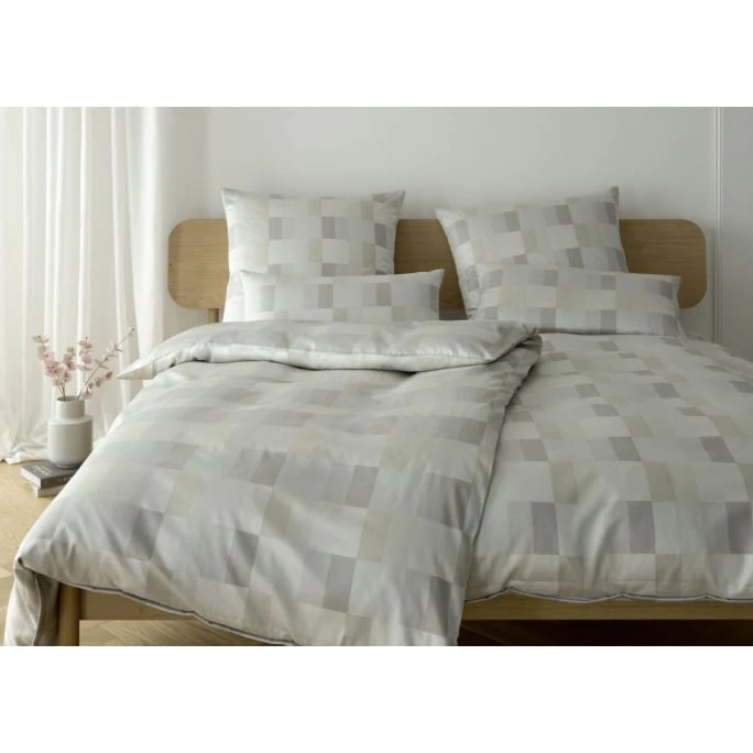 Elegante Piazza Bettwäsche-Set Aus Mako-Satin - 135x200 / 40x80 Cm - Natur 4 Elegante Piazza Bettwäsche-Set Aus Mako-Satin - 135x200 / 40x80 Cm - Natur – Bild 2