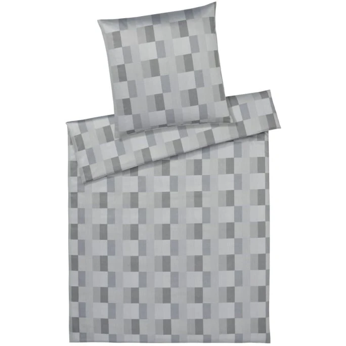 Elegante Piazza Bettwäsche-Set Aus Mako-Satin - 135x200 / 40x80 Cm - Silbergrau 3 Elegante Piazza Bettwäsche-Set Aus Mako-Satin - 135x200 / 40x80 Cm - Silbergrau
