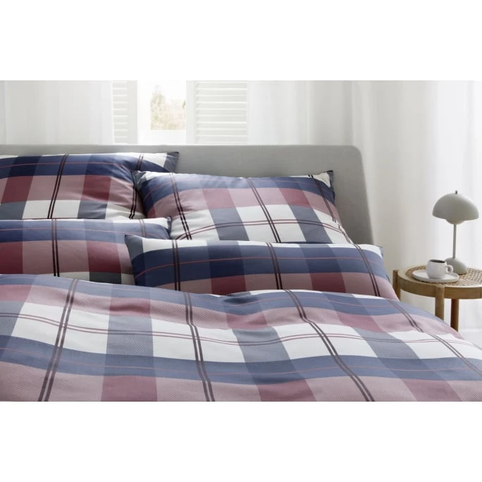 Elegante Country Bettwäsche-Set Aus Mako-Satin - 135x200 / 40x80 Cm - Purpurrot 4 Elegante Country Bettwäsche-Set Aus Mako-Satin - 135x200 / 40x80 Cm - Purpurrot – Bild 2