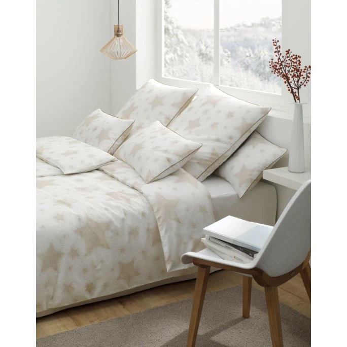 Elegante Cosmos Bettwäsche-Set Aus Satin - 155x220 / 80x80 Cm - Weißgold 4 Elegante Cosmos Bettwäsche-Set Aus Satin - 155x220 / 80x80 Cm - Weißgold – Bild 2