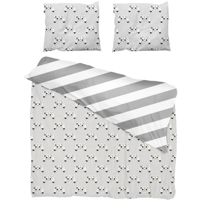 SNURK Gamer Bettwäsche-Set - 135x200 / 80x80 Cm - Grey 4 SNURK Gamer Bettwäsche-Set - 135x200 / 80x80 Cm - Grey – Bild 2