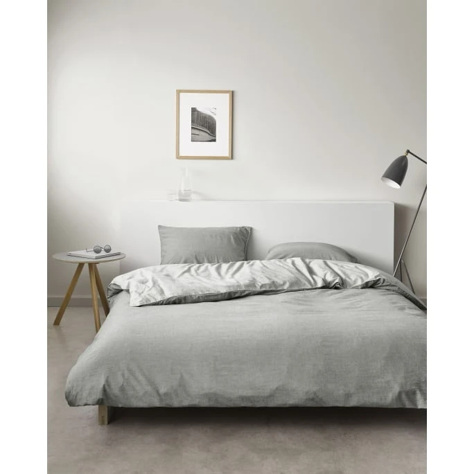 Marc O'Polo Washed Chambray Bettwäsche-Set - 200x200 / 2x80x80 Cm - Grey 5 Marc O'Polo Washed Chambray Bettwäsche-Set - 200x200 / 2x80x80 Cm - Grey – Bild 3