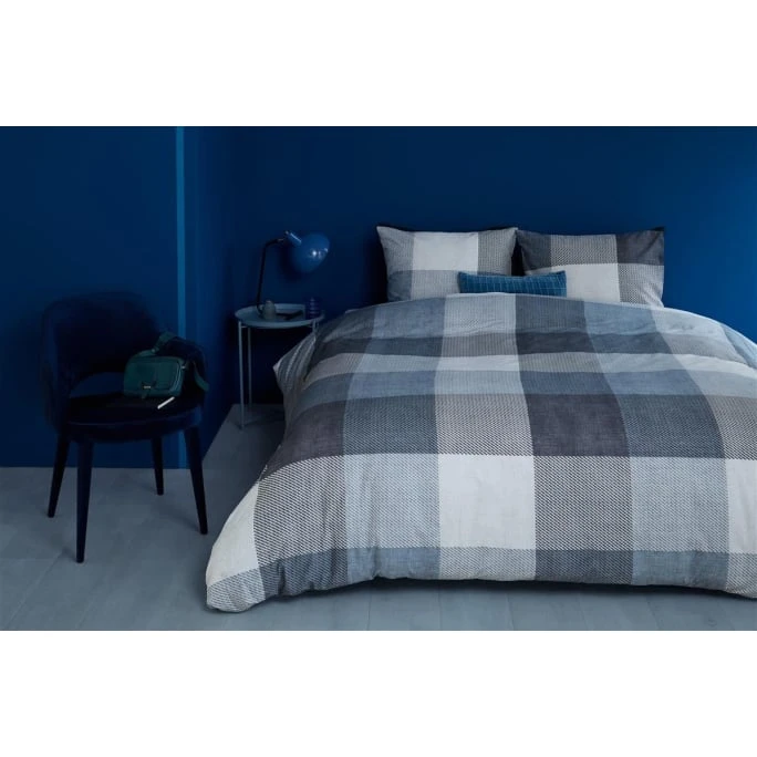 Beddinghouse Jim Bettwäsche-Set - 155x220 / 80x80 Cm - Blau 4 Beddinghouse Jim Bettwäsche-Set - 155x220 / 80x80 Cm - Blau – Bild 2