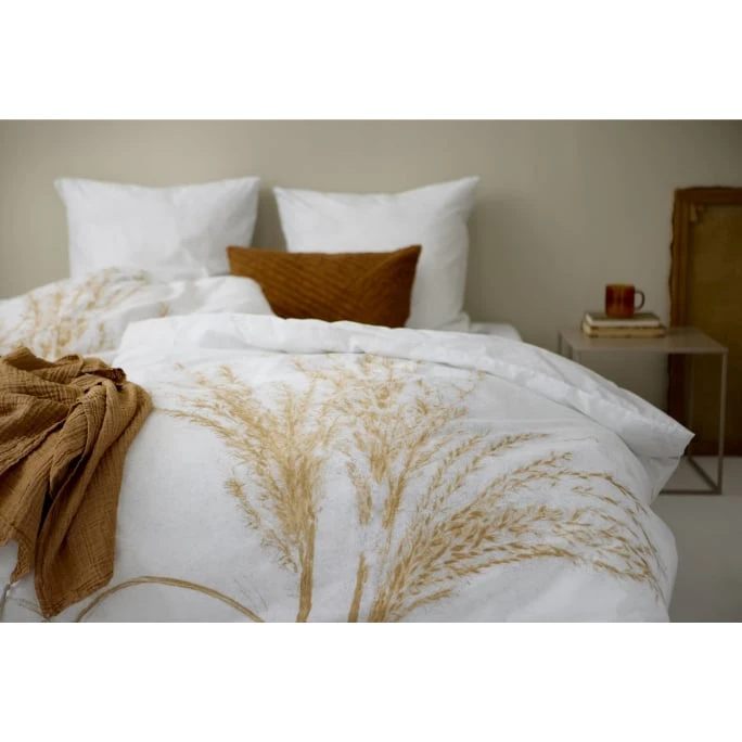 Södahl Grass Bio Bettwäsche-Set - 135x200 / 80x80 Cm - Mustard 4 Södahl Grass Bio Bettwäsche-Set - 135x200 / 80x80 Cm - Mustard – Bild 2