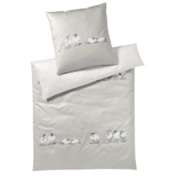 Elegante Sheep Show Mako-Satin Bettwäsche - 155x220 / 40x80 Cm - Leinen