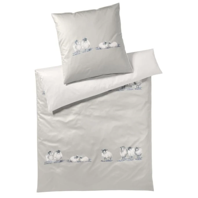 Elegante Sheep Show Mako-Satin Bettwäsche - 155x220 / 40x80 Cm - Leinen 3 Elegante Sheep Show Mako-Satin Bettwäsche - 155x220 / 40x80 Cm - Leinen