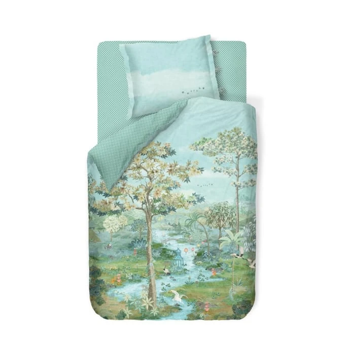 Pip Studio Pip Paradise Bettwäsche-Set - 155x220 / 80x80 Cm - Green 3 Pip Studio Pip Paradise Bettwäsche-Set - 155x220 / 80x80 Cm - Green