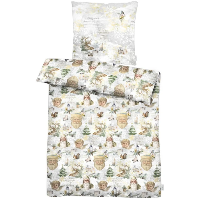 Apelt Winterwelt Santa GOTS Bettwäsche-Set Aus Satin - 135x200 / 80x80 Cm - Natur 3 Apelt Winterwelt Santa GOTS Bettwäsche-Set Aus Satin - 135x200 / 80x80 Cm - Natur