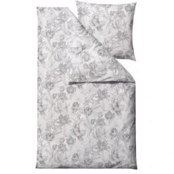 Södahl Foliage Bio Bettwäsche-Set - 135x200 / 80x80 Cm - Grey