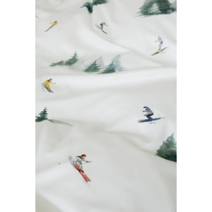 Elegante Abfahrt Mako-Satin Bettwäsche-Set - 200x220 / 2x80x80 Cm - Schneeweiß 4 Elegante Abfahrt Mako-Satin Bettwäsche-Set - 200x220 / 2x80x80 Cm - Schneeweiß – Bild 2