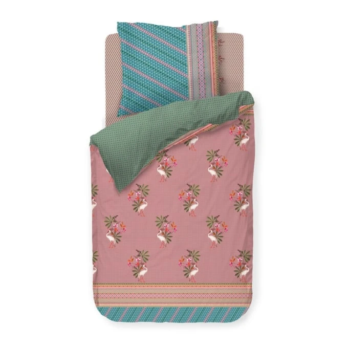 PIP Studio My Heron Wendebettwäsche-Set - 155x220 / 80x80 Cm - Pink 3 PIP Studio My Heron Wendebettwäsche-Set - 155x220 / 80x80 Cm - Pink