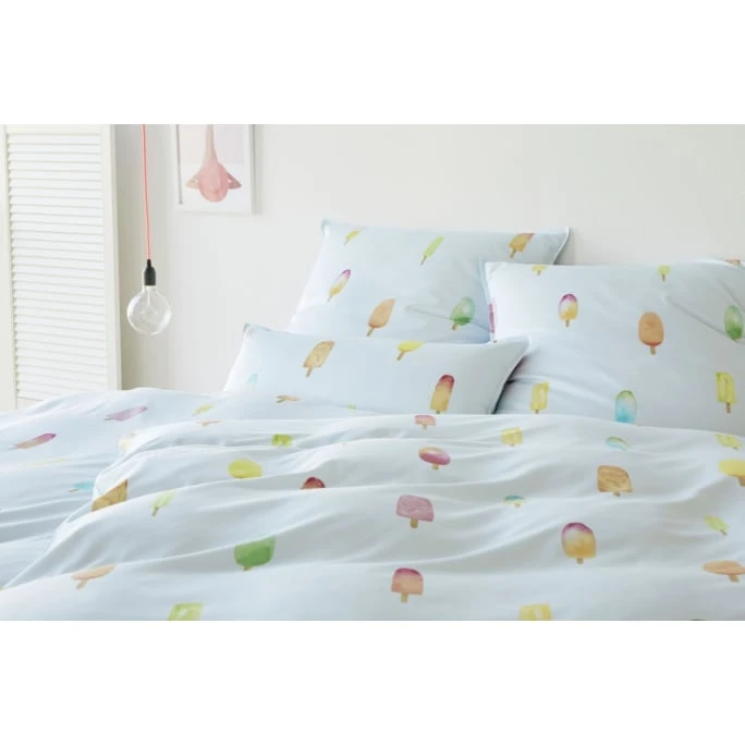 Elegante Popsicle Bettwäsche - 155x220 / 80x80 Cm - Eisblau 4 Elegante Popsicle Bettwäsche - 155x220 / 80x80 Cm - Eisblau – Bild 2