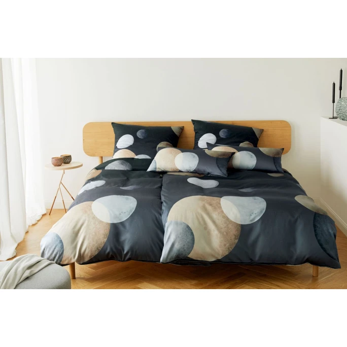 Elegante Moon Mako-Satin Bettwäsche - 135x200 / 80x80 Cm - Gold 4 Elegante Moon Mako-Satin Bettwäsche - 135x200 / 80x80 Cm - Gold – Bild 2