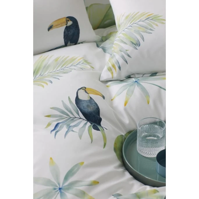 Elegante Tukan Bettwäsche-Set Aus Mako-Satin - 155x220 / 40x80 Cm - Weiß 4 Elegante Tukan Bettwäsche-Set Aus Mako-Satin - 155x220 / 40x80 Cm - Weiß – Bild 2