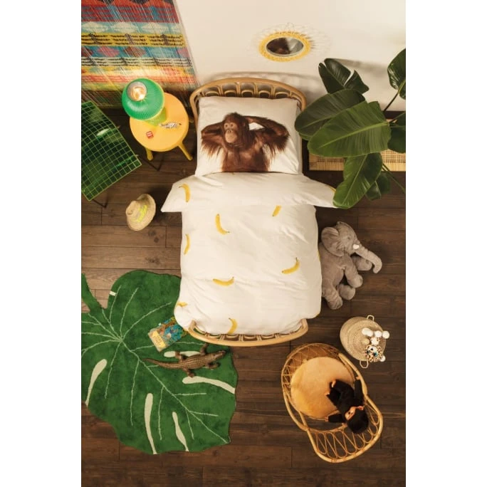 SNURK Banana Monkey Bettwäsche-Set - 155x220 / 80x80 Cm - Affe Mit Bananen 5 SNURK Banana Monkey Bettwäsche-Set - 155x220 / 80x80 Cm - Affe Mit Bananen – Bild 3