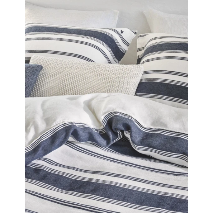 Marc O'Polo Osi Bettwäsche-Garnitur Mit Leinen-Anteil - 135x200 / 80x80 Cm - Blue 4 Marc O'Polo Osi Bettwäsche-Garnitur Mit Leinen-Anteil - 135x200 / 80x80 Cm - Blue – Bild 2